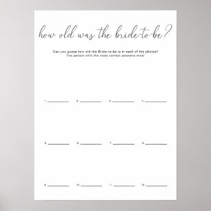 Poster Quinn Qual A Idade Do Jogo Fotográfico Da Noiva