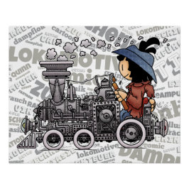 Póster Quinns Dampf-Lokomotive