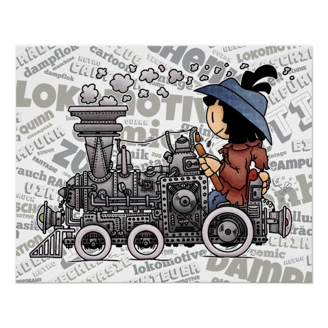 Póster Quinns Dampf-Lokomotive (Frente)