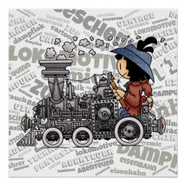 Póster Quinns Dampf-Lokomotive