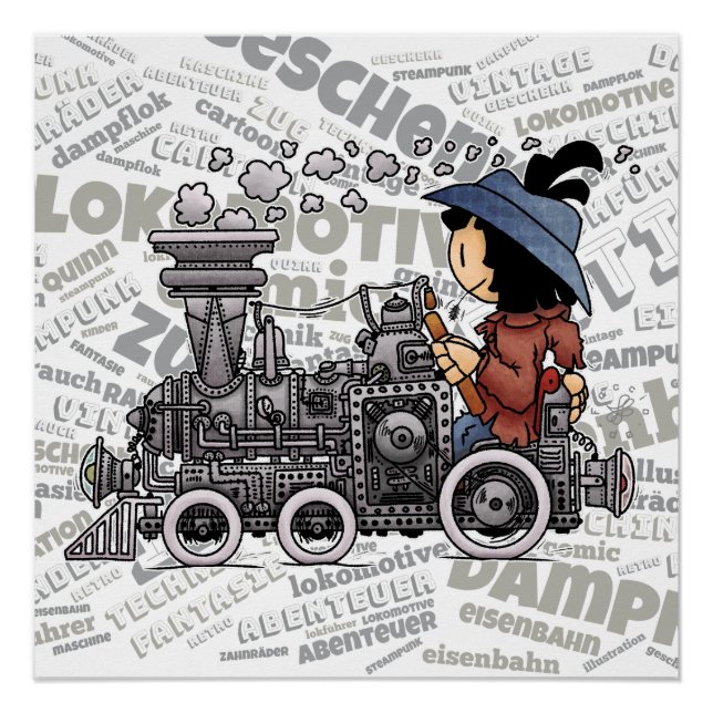 Póster Quinns Dampf-Lokomotive (Frente)