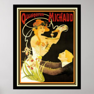 Póster Quinquina Michaud Art Nouveau Ad 16x20