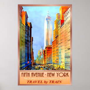 Poster QUINTA AVENIDA Nova York Empire State Building Ret