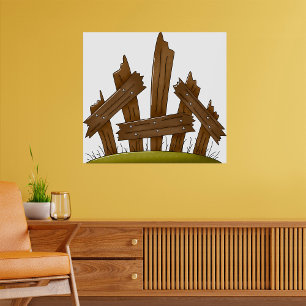 Poster Quintal Russo De Cerca De Madeira Quebrada