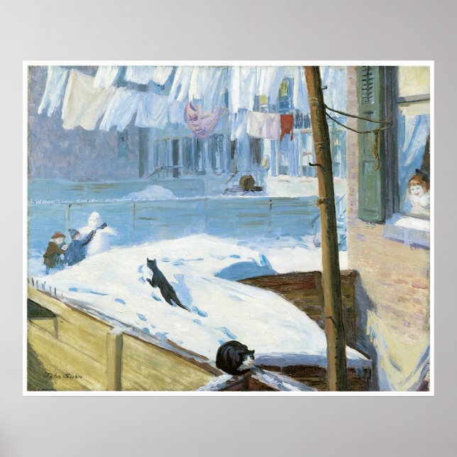 Póster Quintal, Vila Greenwich, John Sloan (Frente)