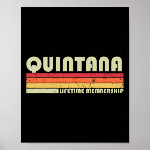 Poster Quintana Surname Funny Retro Vintage 90s Aniversár