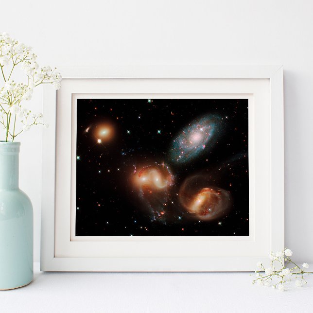 Poster Quinteto de Stephan Foto Celestial Espacial 10x8 (Stephan's Quintet Celestial Space Photo 10x8 Poster)
