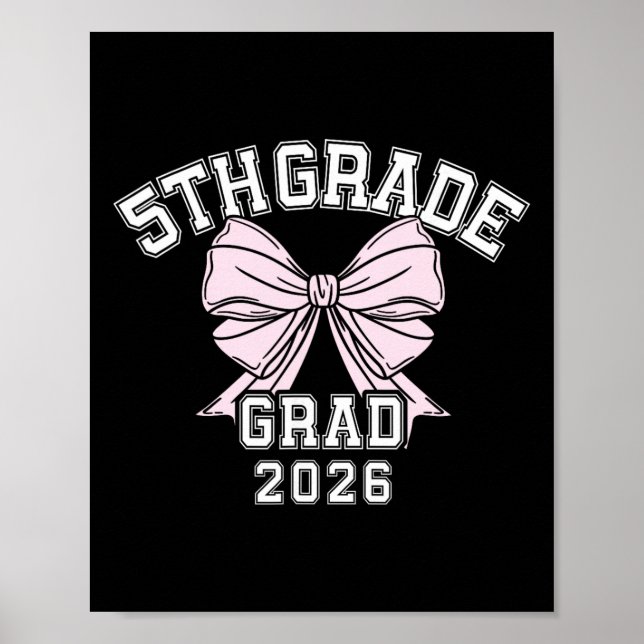 Poster Quinto 5º ano Graduado 2026 Bow Escola Primária Gr (Frente)