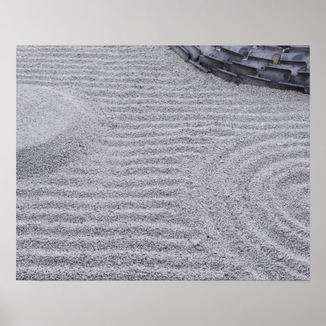 Poster Quioto, Templo Kodai-ji, Padrões de areia nua (Frente)