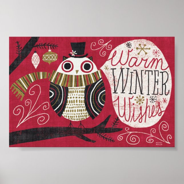 Poster Quirky Christmas Owl (Frente)