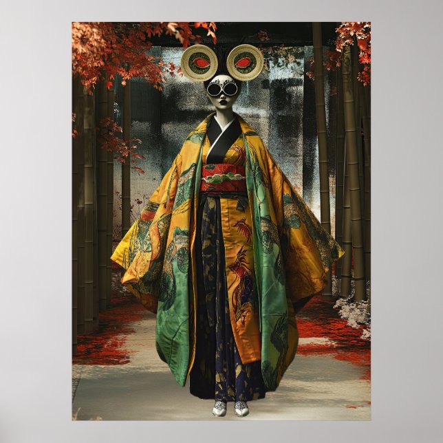 Poster Quirky Geisha Girl | Arte Digital (Frente)