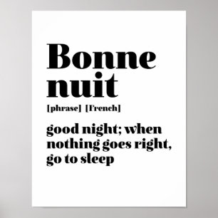 Poster Quitação francesa inspiradora Boa Noite de Bonne