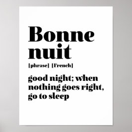Poster Quitação francesa inspiradora Boa Noite de Bonne N