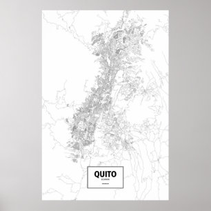Póster Quito, Equador (preto no branco)