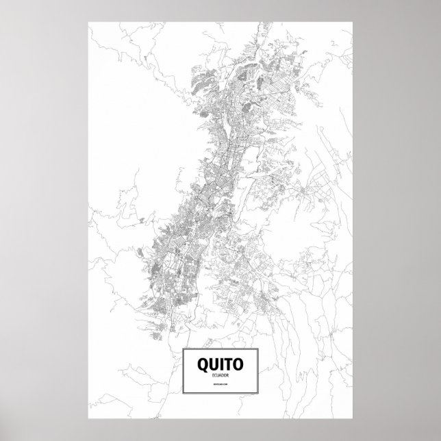 Póster Quito, Equador (preto no branco) (Frente)