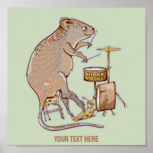 Poster Quokka - Drummer Animal Australiano