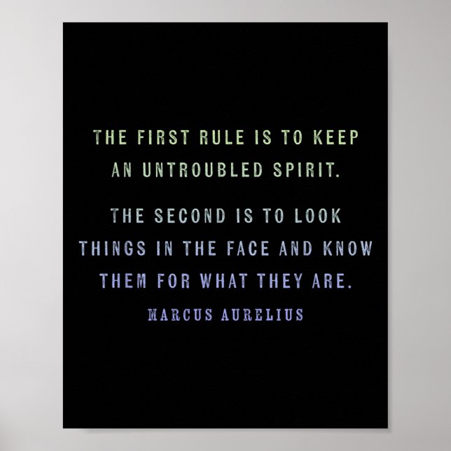 Poster Quote By Marcus Aurelius Stoic, Mindset Motivation (Frente)