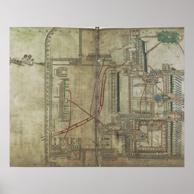 Poster R 171 f.285 Plano da Catedral de Cantuária e (Frente)