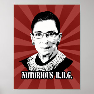Póster R.B.G. notórios - Ruth Bader Ginsburg