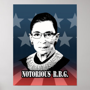 Póster R.B.G. notórios - Ruth Bader Ginsburg