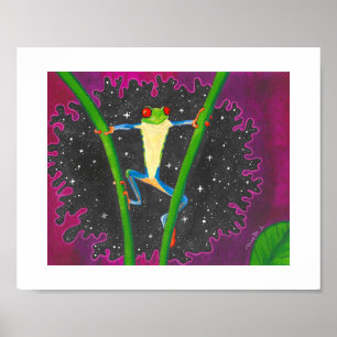 Poster Rã de Olho Vermelho na Espaço