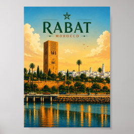 Poster Rabat Marrocos Torre Hassan Paisagem Urbana