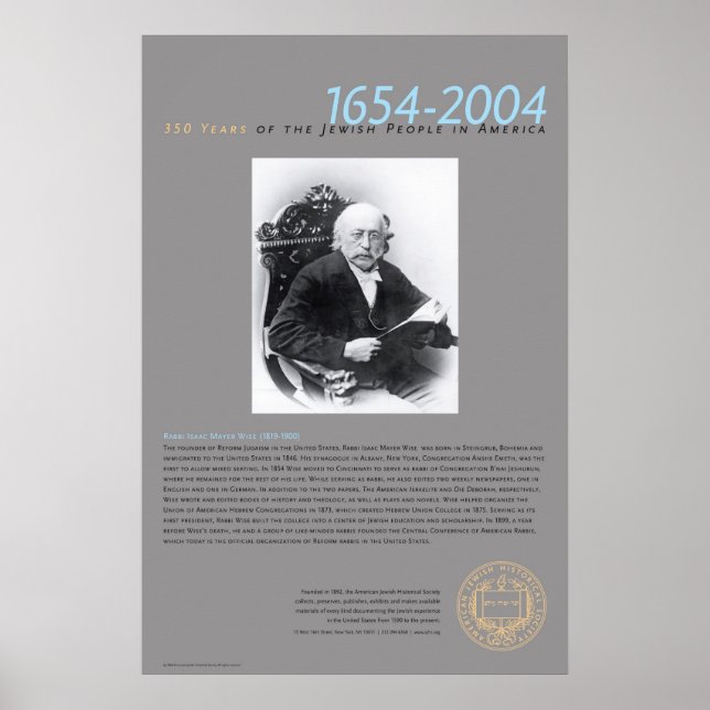 Poster Rabbi Isaac Mayer Wise (1819-1900) (Frente)