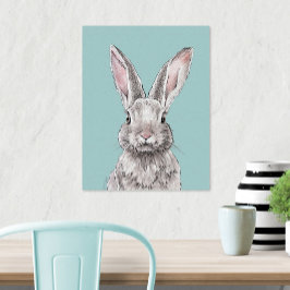 Poster Rabbit Bunny Animal art Watercolor Primavera