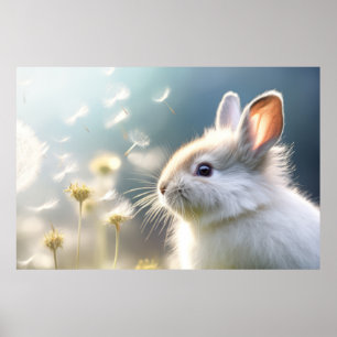 Poster Rabbit Bunny Wild Animal Tranquil Paz