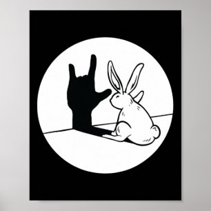 Poster Rabbit ILY ASL Gesto manual surdo surdo perda audi