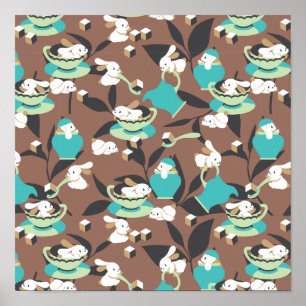Poster Rabbit Tea Party Patterno I