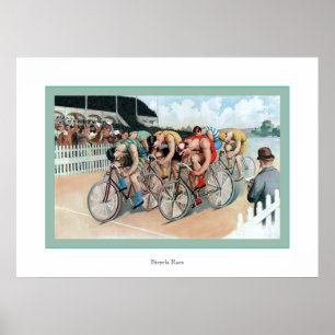 Póster Raça de bicicleta