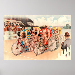 Póster Raça de bicicleta Chromolithograph 1895