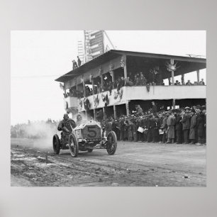 Póster Raça do copo de Vanderbilt auto, 1908. Foto do