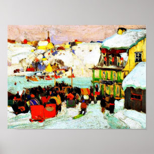 Poster Raças de Cavalo no inverno por Clarence Gagnon