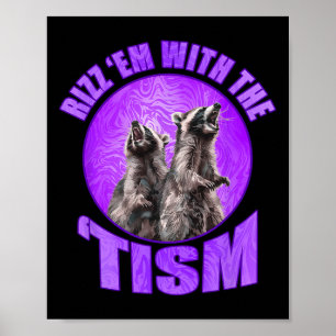 Poster Raccoon Autista Meme Tism Divertido Rizz Em