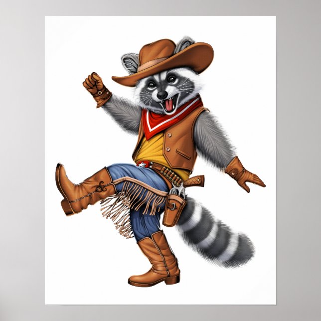 Poster Raccoon Cowboy (Frente)