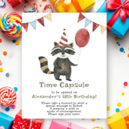 Poster Raccoon Time Capsule 1st birthday