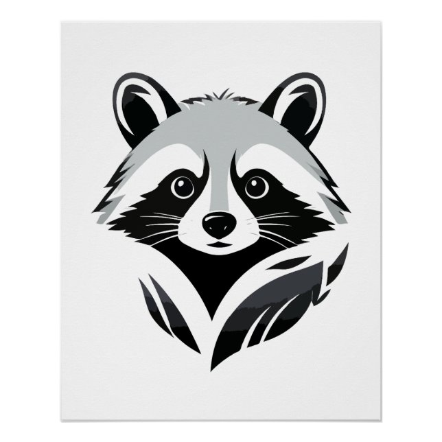 Póster Raccoon Vetor Art Animal Modern Urban Graphic (Frente)