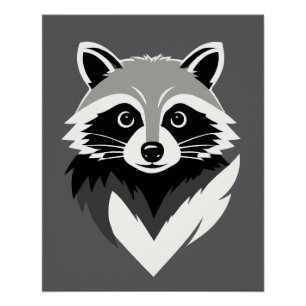 Póster Raccoon Vetor Art Animal Modern Urban Graphic