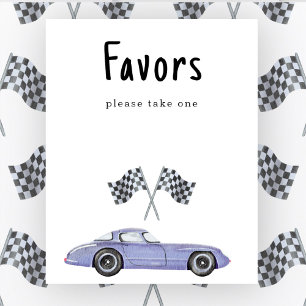 Poster Race car chá de fraldas Faves, por favor, pegue um