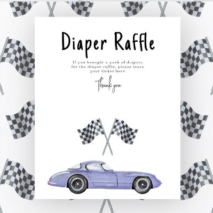 Poster Race car chá de fraldas Fralda Raffle