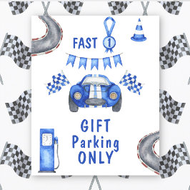 Poster Race Car First Birthday GIFT ESTACIONANDO SOMENTE