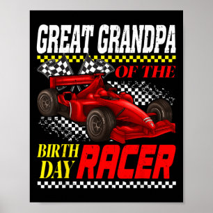 Poster Race Car Party Excelente Avô Da Corrida De Anivers