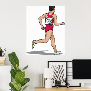 Poster Race Walker Athlete Esportivo em Movimento