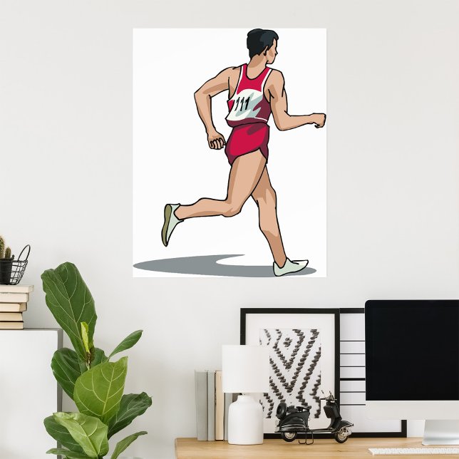 Poster Race Walker Athlete Esportivo em Movimento (Criador carregado)