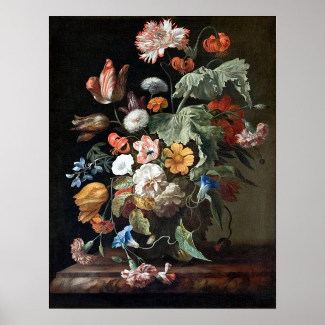Poster Rachel Ruysch, Vida Estática com Flores (Frente)