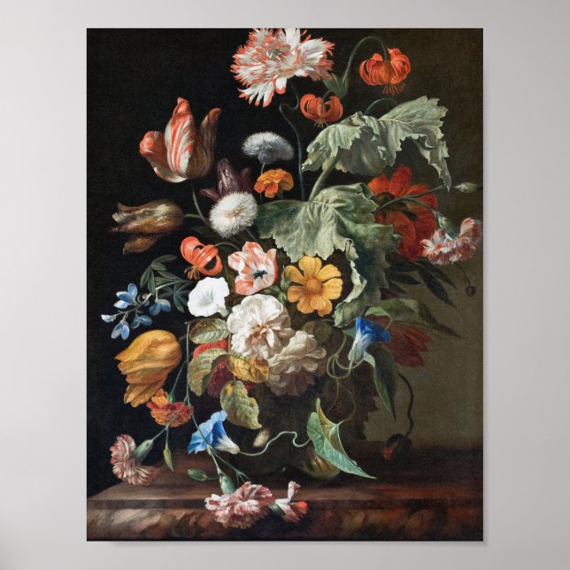 Poster Rachel Ruysch - Vida Estática Com Flores (Frente)