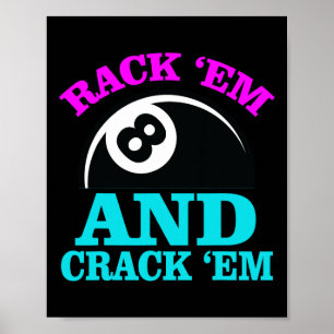 Poster Rack Em E Crack Em Billiards Jogam Piscina Billiar
