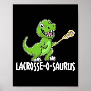 Poster Racket de Lacrosse T-rex Dino Lacrosse